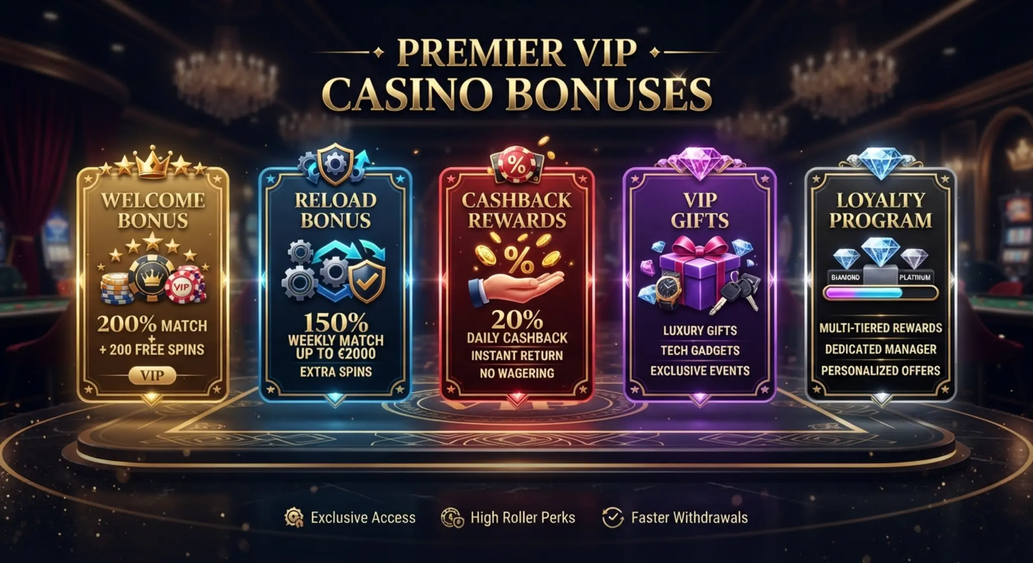 Różne rodzaje bonusów dla graczy high roller